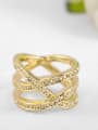 thumb Exquisite Cross Design 18K Gold Plated Ring 2