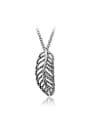 thumb Personality Leaf Shaped Stainless Steel Necklace 0