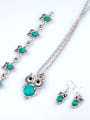 thumb Retro style Turquoise stones Owl Alloy Three Pieces Jewelry Set 1