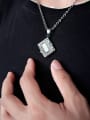 thumb Stainless Steel With Silver Plated Vintage Square Bible cross Necklaces 1