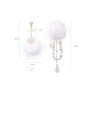thumb Alloy With Gold Plated Fashion Plush Ball Drop Earrings 3