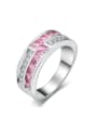 thumb Pink Zircons Simple Classical Ring with Plating 0