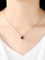 thumb Fashion Cubic Heart Zirconias Copper Necklace 1