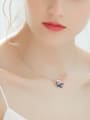 thumb Simple Little Whale Black Zircon Necklace 1