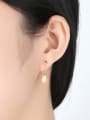 thumb Sterling Silver minimalist 8-9mm Freshwater Pearl Earrings 3