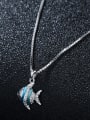 thumb 925 Sterling Silver With Platinum Plated Cute Small Fish Necklaces 1