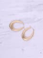 thumb Titanium With Gold Plated Punk Geometric Hoop Earrings 0