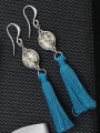 thumb Copper Alloy White Gold Plated Ethnic Tassel Crystal hook earring 1