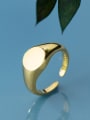 thumb 925 Sterling Silver With Gold Plated Simplistic Oval Free Size  Rings 3