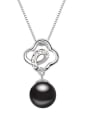 thumb Fashion Imitation Pearl-accented Flowery Pendant Alloy Necklace 2