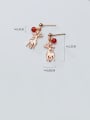 thumb 925 Sterling Silver With Rose Gold Plated Cute Elk Drop Earrings 3
