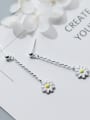 thumb 925 Sterling Silver With Silver Plated Cute Flower Drop Earrings 2