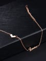 thumb Simple Love Heart Rose Gold Plated Titanium Anklet 1