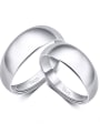 thumb S925 silver smooth opening couple band rings 1