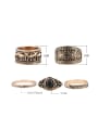 thumb Retro style Carved Antique Gold Plated Alloy Ring Set 2