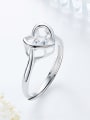 thumb Fashion Cubic Rotational Zircon Heart 925 Silver Ring 2