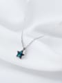 thumb Elegant Blue Star Shaped Zircon S925 Silver Necklace 2