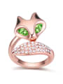 thumb Personalized austrian Crystals-studded Fox Alloy Ring 1