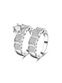 thumb Exquisite Wave Shaped White Gold Plated Copper Ring Set 0