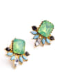 thumb Alloy Gold Plated Artificial Stones stud Earring 1