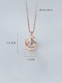 thumb 925 Sterling Silver With Rose Gold Plated Simplistic Planet Necklaces 3