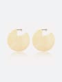 thumb Simple geometric Matte finished Stainless Steel Gold Earrings 0