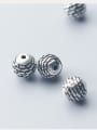 thumb 925 Sterling Silver With Antique Silver Plated Vintage Lines Round Beads 1