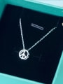 thumb S925 Silver Anti War Symbol Shape Handsome Necklace 2