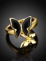 thumb All-match Gold Plated Butterfly Enamel Ring 1
