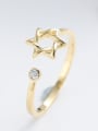 thumb Hollow Star S925 Silver Simple Opening Ring 2