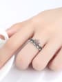 thumb Sterling Silver Hollow star retro Thai silver open ring 1