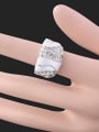 thumb Exaggerated White Enamel Cubic Rhinestones Alloy Ring 1