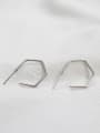 thumb Simple Hexagonal shaped Silver Stud Earrings 0