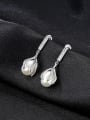 thumb Sterling silver with 3A zircon natural freshwater pearl buds earrings 0