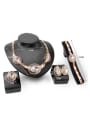 thumb Alloy Imitation-gold Plated Vintage style Stone Oval Four Pieces Jewelry Set 2