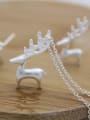 thumb 925 Sterling Silver With 18k White Gold Plated Cute Elk Pendant Necklace 0