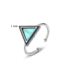thumb 925 Sterling Silver With Platinum Plated Simplistic Triangle Free Size Rings 3