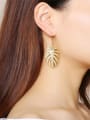 thumb Stainless Steel With Gold Plated Simplistic Leaf Hook Earrings 1
