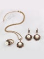 thumb Vintage style Artificial Pearls Cubic Crystals Alloy Three Pieces Jewelry Set 1