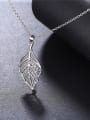 thumb Exquisite Platinum Plated Leaf Shaped Necklace 2