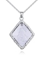 thumb Personalized Rhombus Pendant austrian Crystal Alloy Necklace 1