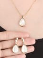 thumb Copper With  Shell Delicate Water Drop 2 Piece Jewelry Set 2