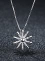 thumb 925 Sterling Silver With Platinum Plated Personality Sun Flower Necklaces 0