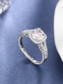 thumb Elegant Square Shaped 925 Silver Zircon Ring 2