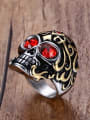 thumb Punk Style Skull Shaped Rhinestone Titanium Ring 2