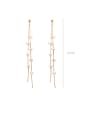 thumb Alloy With Rose Gold Plated Simplistic Chain Tassel Earrings 2