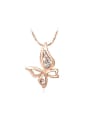 thumb Exquisite Rose Gold Butterfly Shaped Crystal Necklace 0
