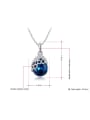 thumb Luxury Blue Water Drop Austria Crystal Two Pieces Jewelry Set 1