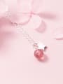thumb Pure silver sweet Star Pink Bead small Necklace 4