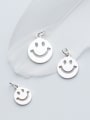 thumb 925 Sterling Silver With Silver Plated Cute Face smile Charms 0
